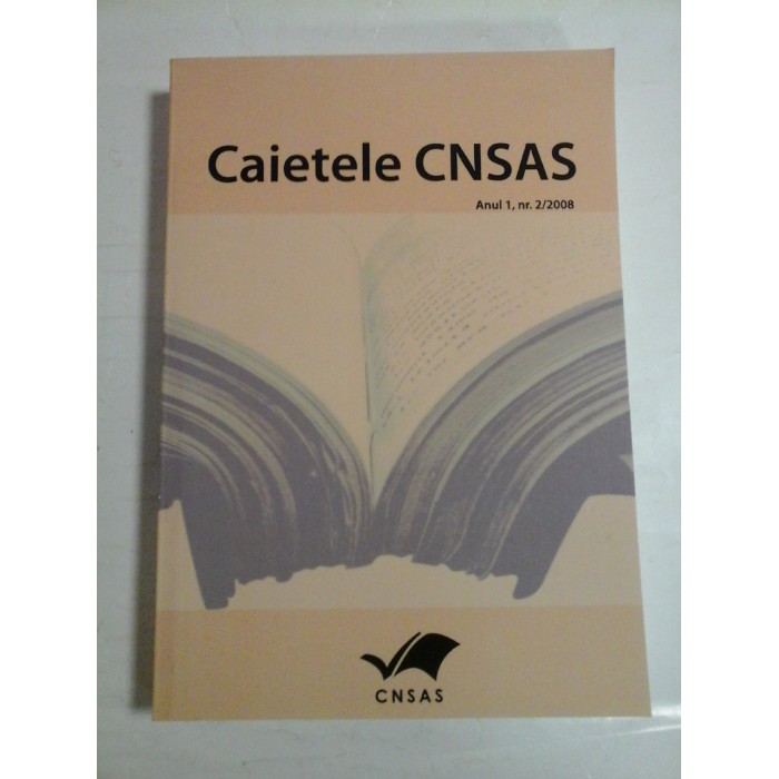   Caietele  CNSAS  Anul 1, nr,2/2008  -  Editura CNSAS Bucuresti, 2008  